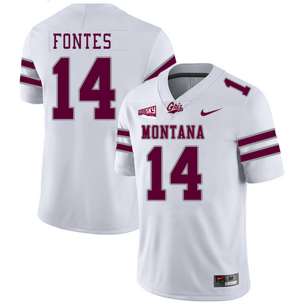 Montana Grizzlies #14 Aaron Fontes College Football Jerseys Stitched Sale-White